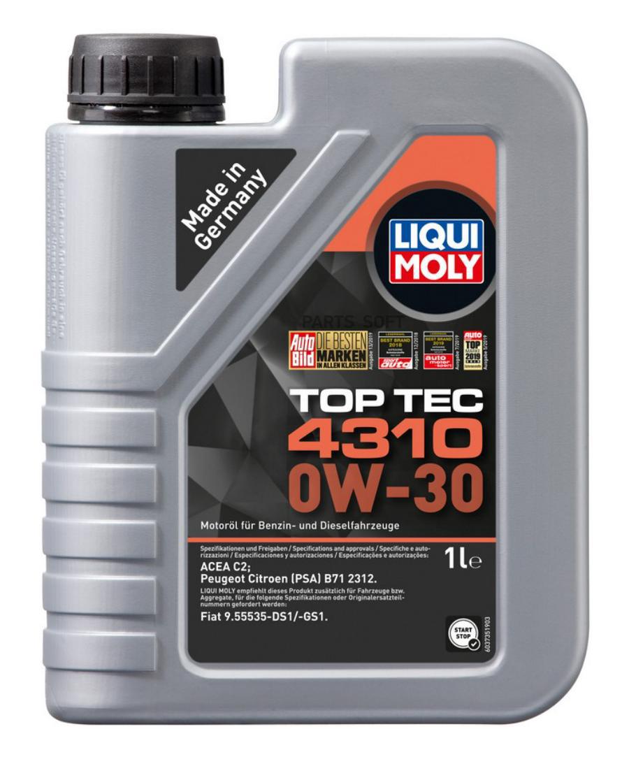 

LIQUI MOLY Масло мотор. Top Tec 4310 0W-30 C2 (1л) 2361