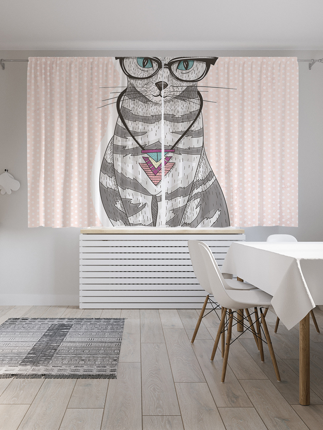 

Шторы JoyArty с фотопечатью "Котик в косынке" из сатена, 290х180 см, Котик в косынке