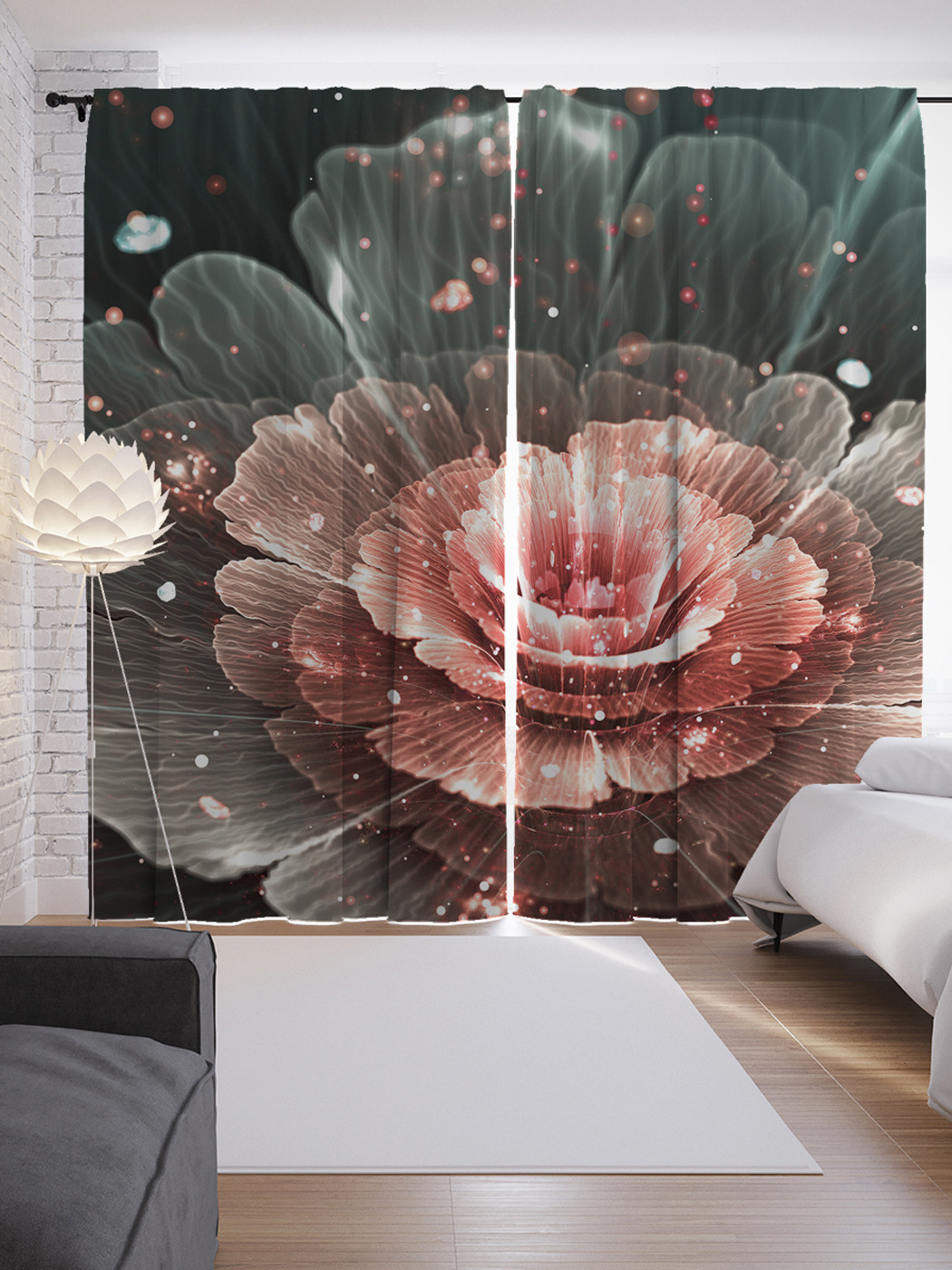 

Шторы JoyArty с фотопечатью "Цветочные брызги" из сатена, 290х265 см, Цветочные брызги