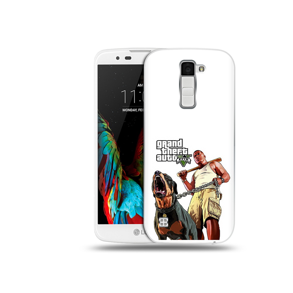 

Чехол MyPads Tocco для LG K10 GTA грозная собака (PT30014.80.18), Прозрачный, Tocco