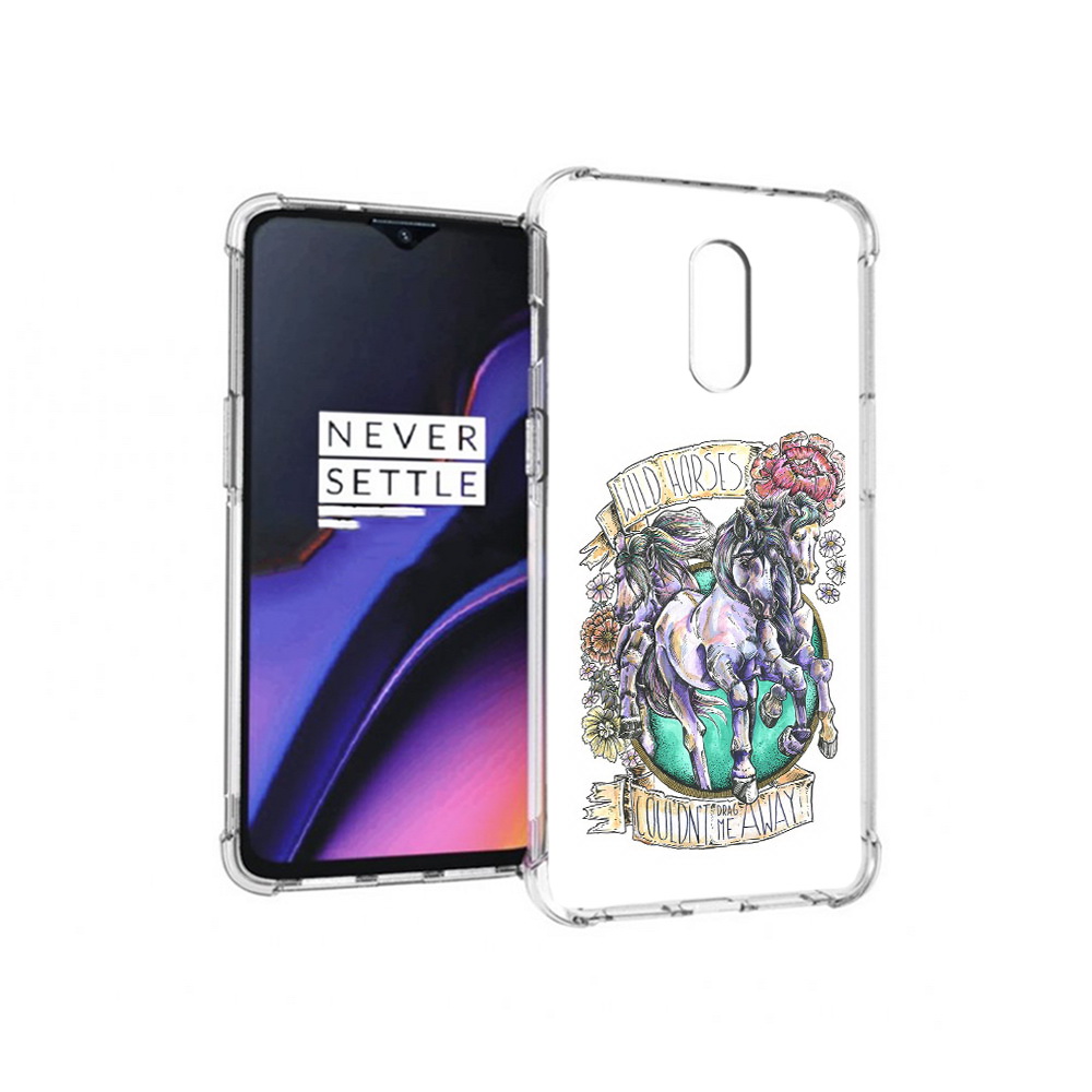 

Чехол MyPads Tocco для OnePlus 7 рисунок коней в цветах (PT227043.140.582), Прозрачный, Tocco