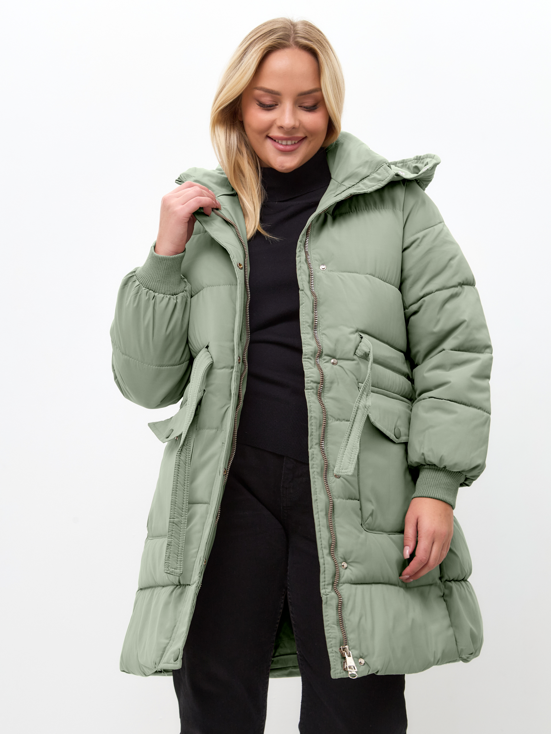 

Куртка женская DaPrivet 231113 зеленая 2XL, Зеленый, 231113