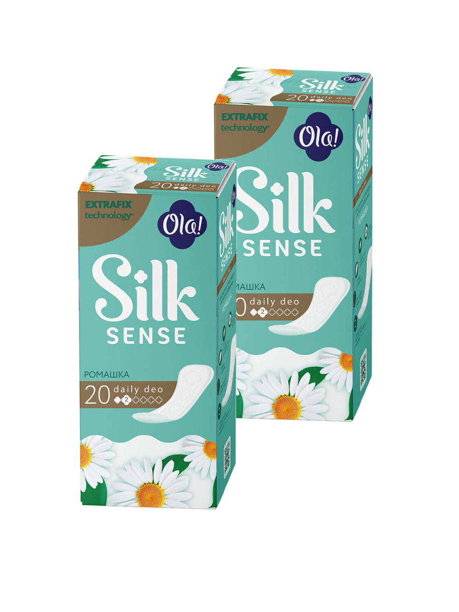 

Комплект Ola! SILK SENSE DAILY DEO Прокладки впит. Ромашка 20 шт/упак.х2 упак., Комплект Ola! SILK SENSE DAILY DEO Прокладки женс. гигиен. впит. Ромашка 20 шт/упак.х2 упак.