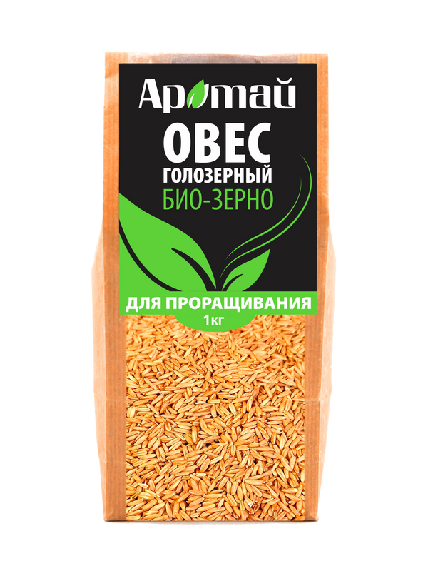 

Овес голозерный Аратай зерно для проращивания, 1 кг