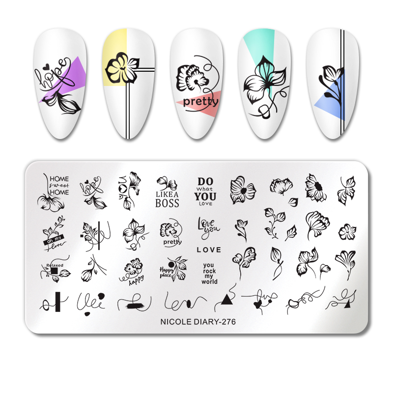 

Nicole Diary, Пластина для стемпинга 12*6 см 52456 ND-276, 1 шт, Серебристый, 52456