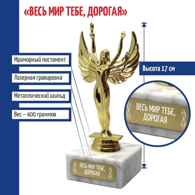 

Статуэтка Весь мир тебе дорогая 17 см 28890, Золотистый, d108204-172-mir-tebe-dorogaya