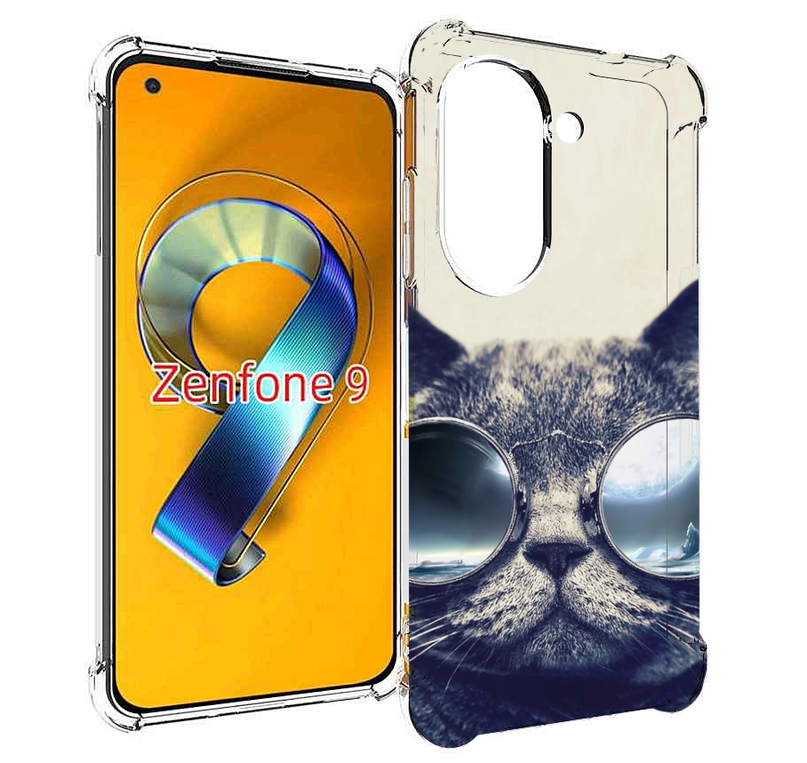

Чехол MyPads Кот-в-очках-2 для Asus Zenfone 9 (AI2202), Прозрачный, Tocco