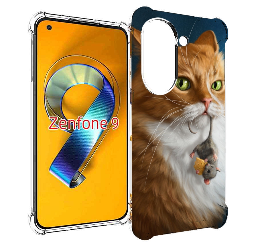 Чехол MyPads Кот-и-мышь для Asus Zenfone 9 (AI2202)