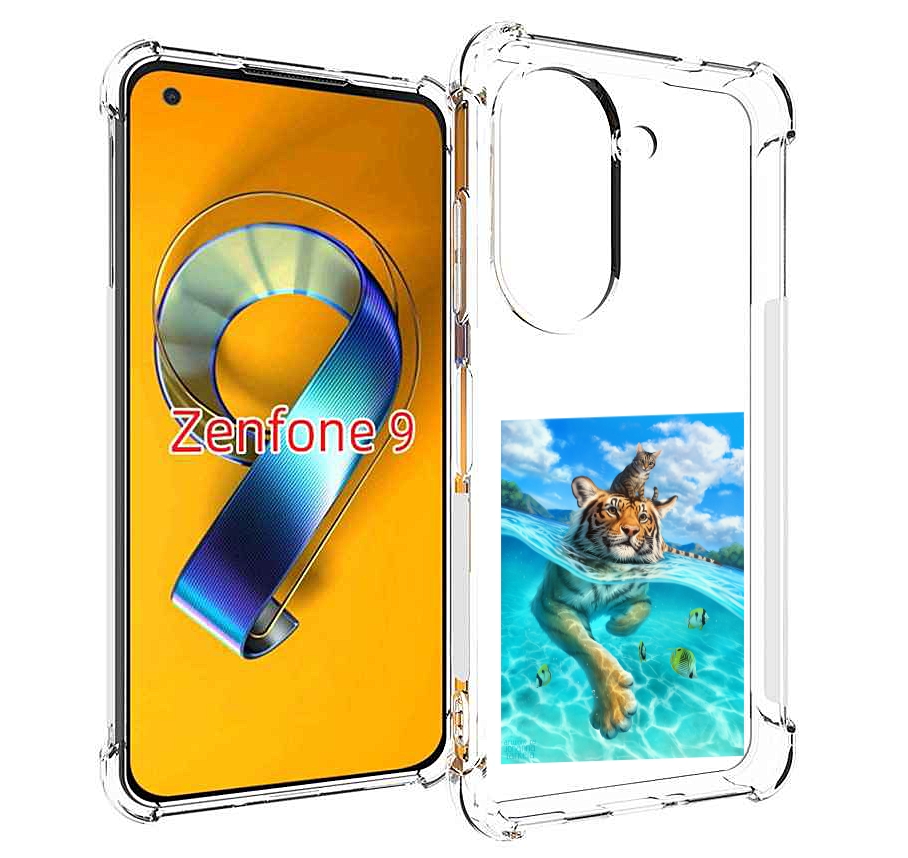 

Чехол MyPads Кот-на-тигре для Asus Zenfone 9 (AI2202), Прозрачный, Tocco