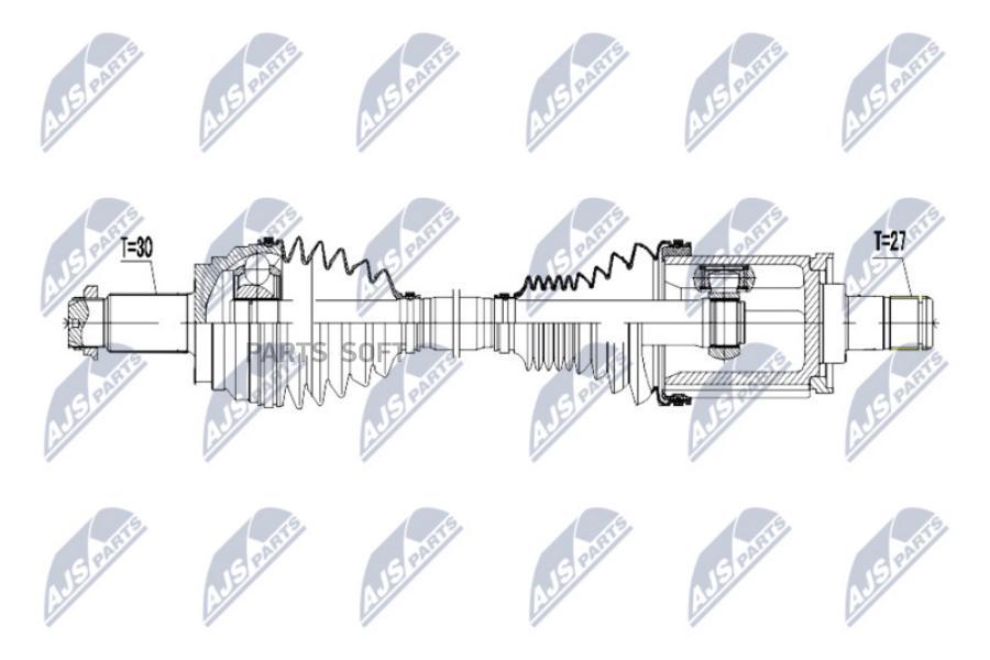 

NTY 'NPWBM039 Вал полуоси (привод в сборе) bmw x5 06-, x6 06- /левый, typ 2/ 1шт