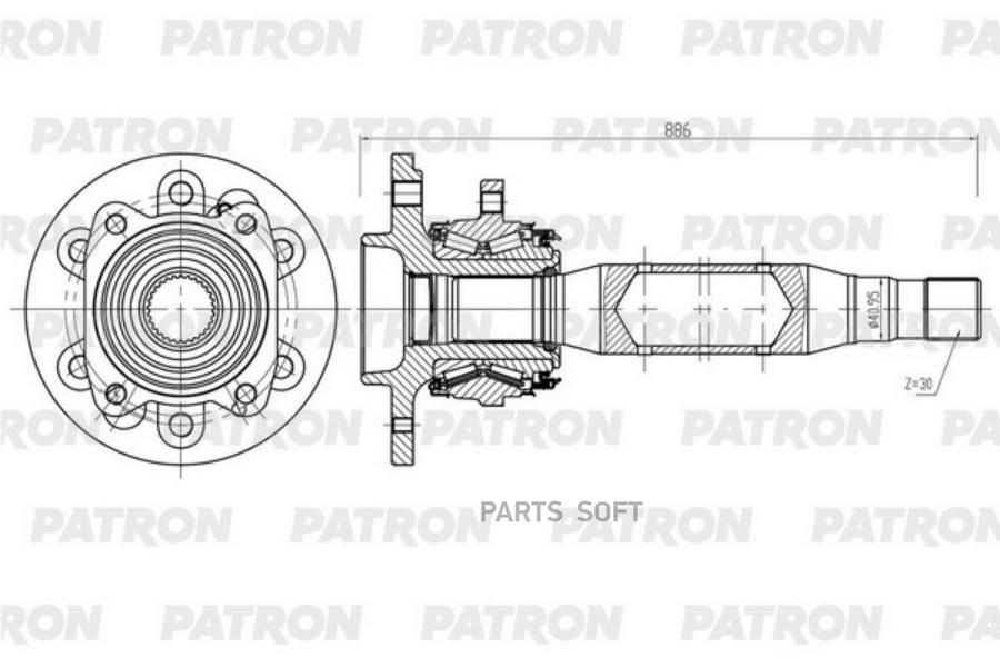 

Полуось лев MB Sprinter / VW Crafter (z=30, со ступицей) PATRON PDS0565