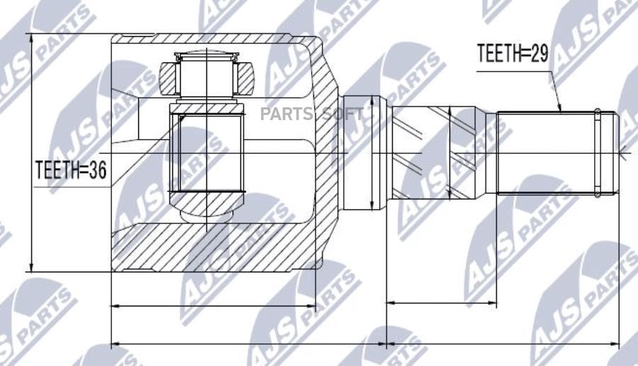 

NTY ШРУС внутренний Jeep Grand Cherokee Commander 05-11 передний левый