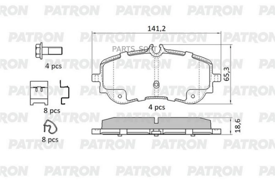Колодки тормозные дисковые задн VW Crafter 2016- PATRON PBP244