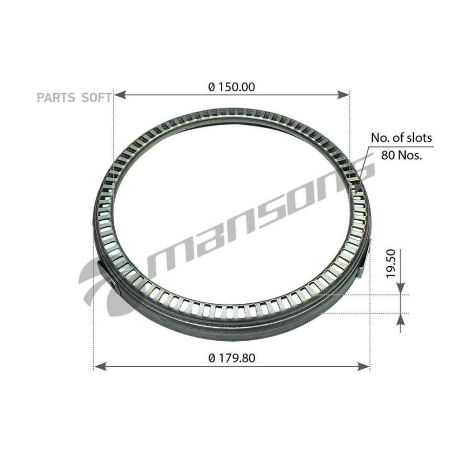 

300.338_кольцо ступицы металл зубчатое ABS D150xD179,8x19mm Z=80Nos \BPW