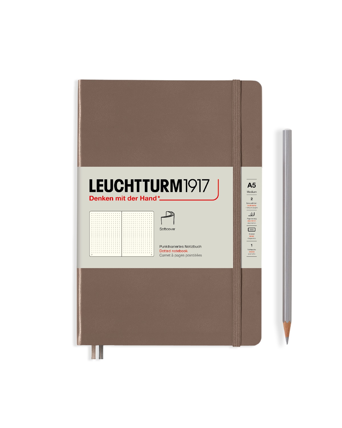 

Блокнот Leuchtturm Rising Colours А5 (в точку) 61 лист теплая земля мягкая обложка, Rising Colours