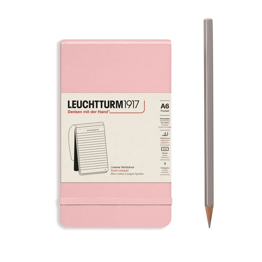 

Блокнот Leuchtturm Reporter Notepad Pocket (в линейку) 94 листа розовый твердая обложка, Notepad Pocket
