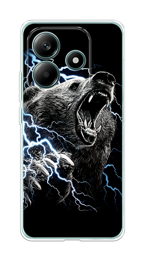 

Чехол на Xiaomi Redmi Note 14 5G "Гроза и медведь", Черный;серый;серебристый, 323850-1