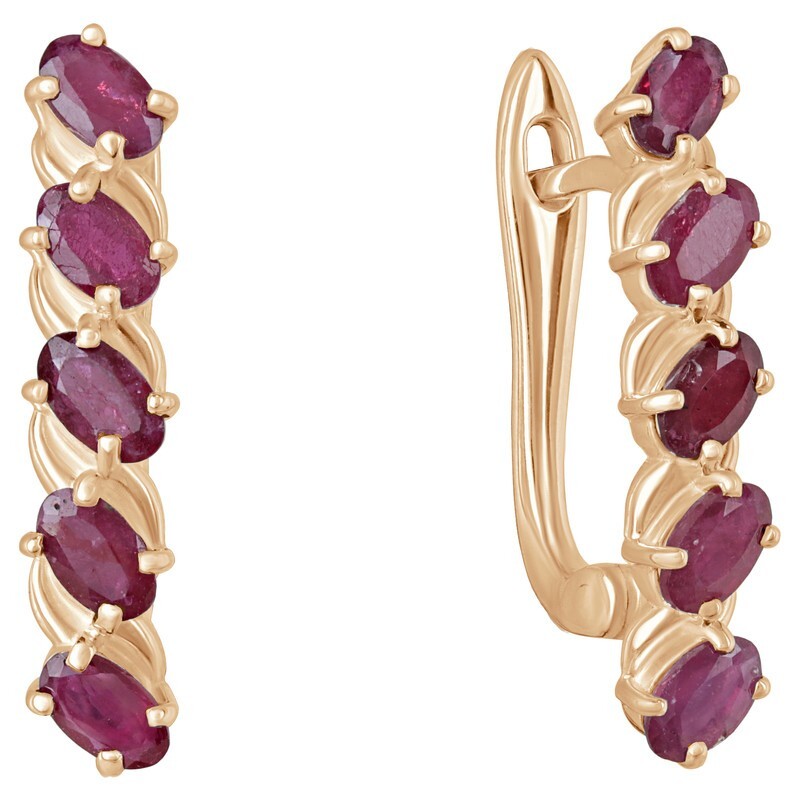

Серьги из серебра с рубином LAZURIT-ONLINE 7980PG, 7980PG