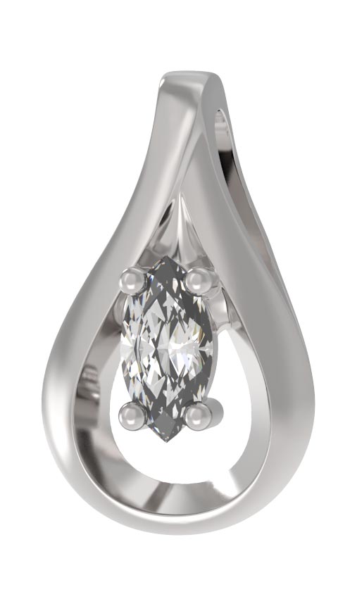 Бегунок из серебра Arina 1039143-01110, фианит