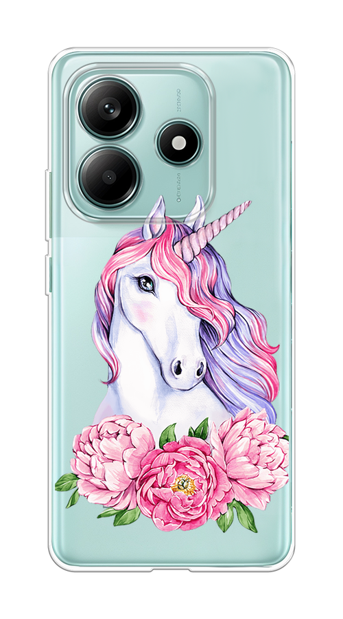 

Чехол на Xiaomi Redmi Note 14 5G "Единорог с пионами", Розовый;белый;зеленый, 323850-1