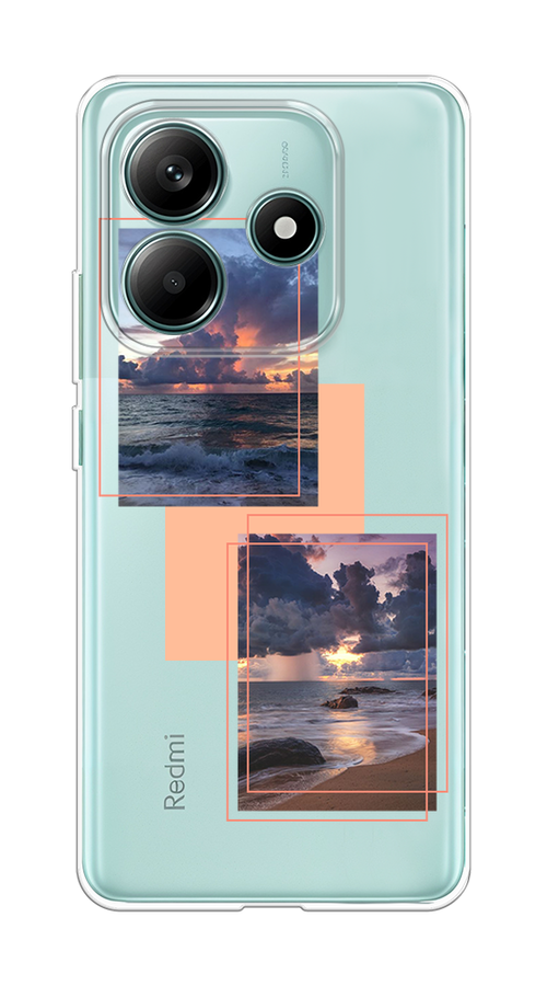 

Чехол на Xiaomi Redmi Note 14 5G "Sky collage", Розовый;прозрачный;синий, 323850-1