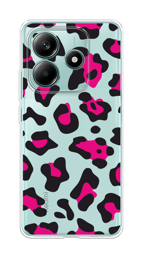 

Чехол на Xiaomi Redmi Note 14 5G "Pink cow spots", Черный;розовый, 323850-1