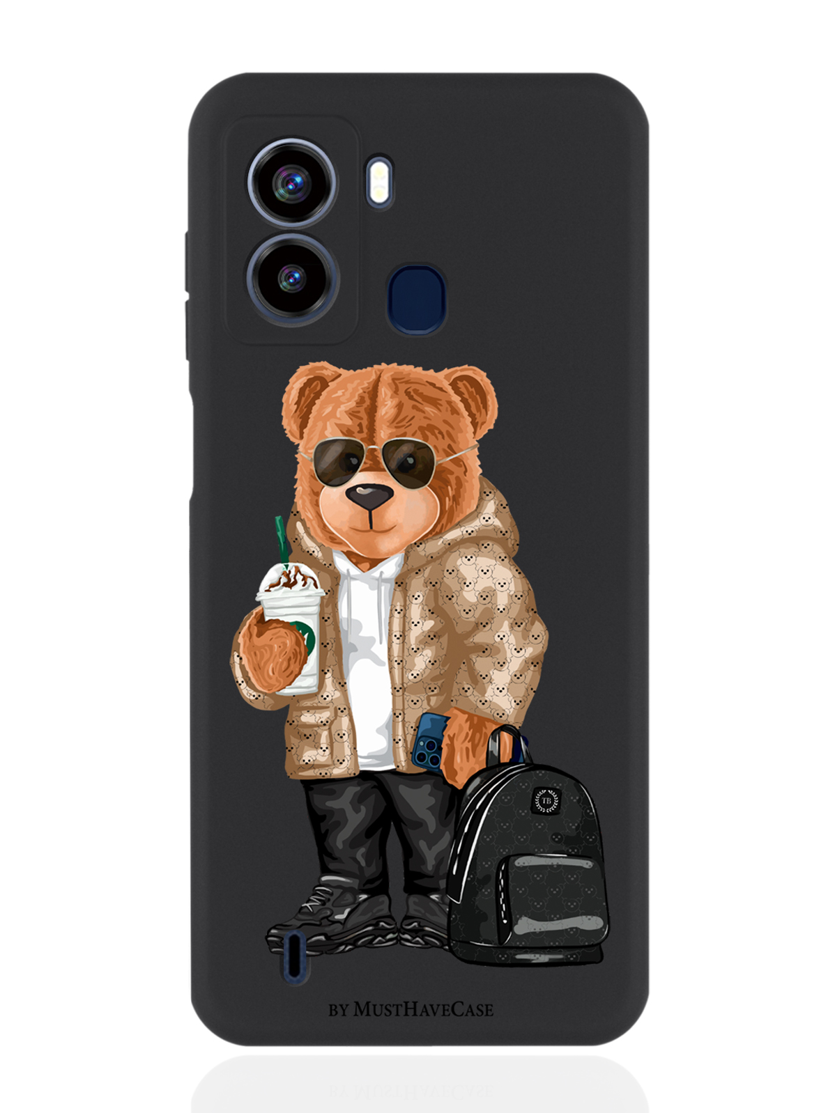 

Чехол для Tecno Pop 6 Tony Style в очках черный, Коричневый;черный;белый