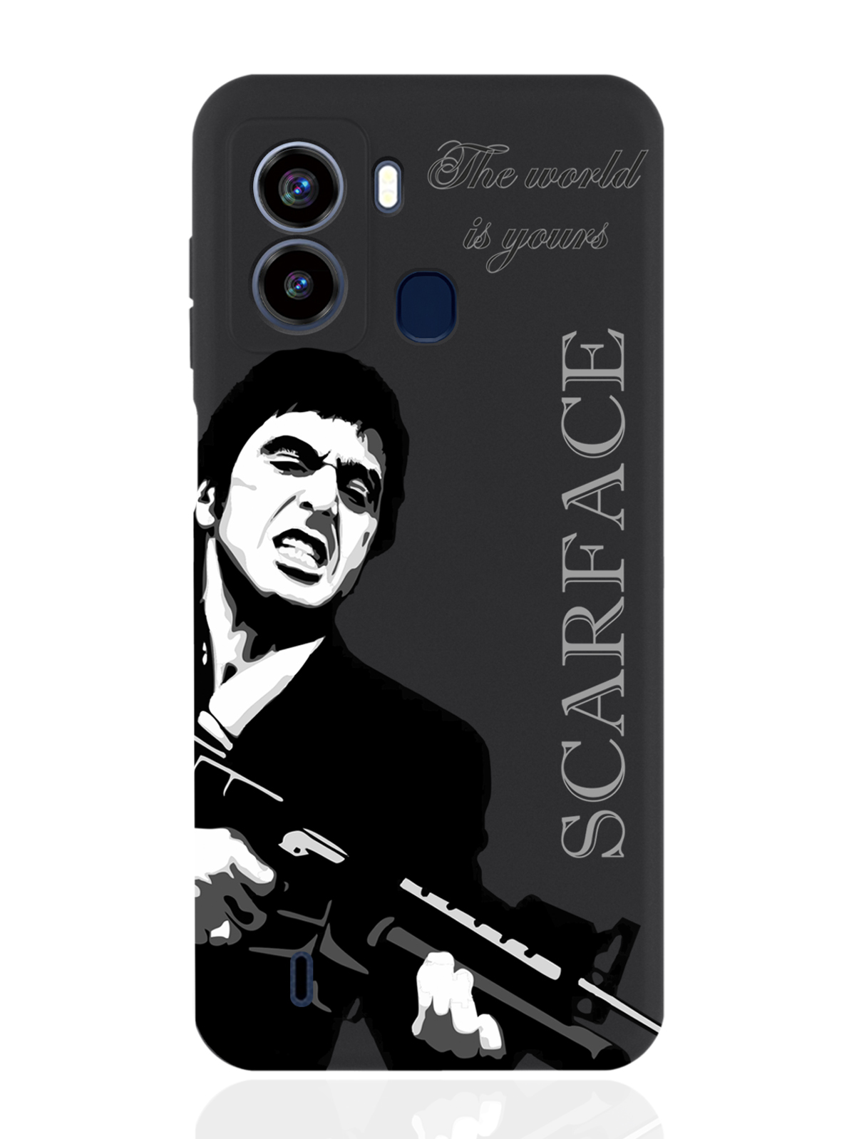 

Чехол для Tecno Pop 6 Scarface Tony Montana Лицо со шрамом черный, Серый;черный