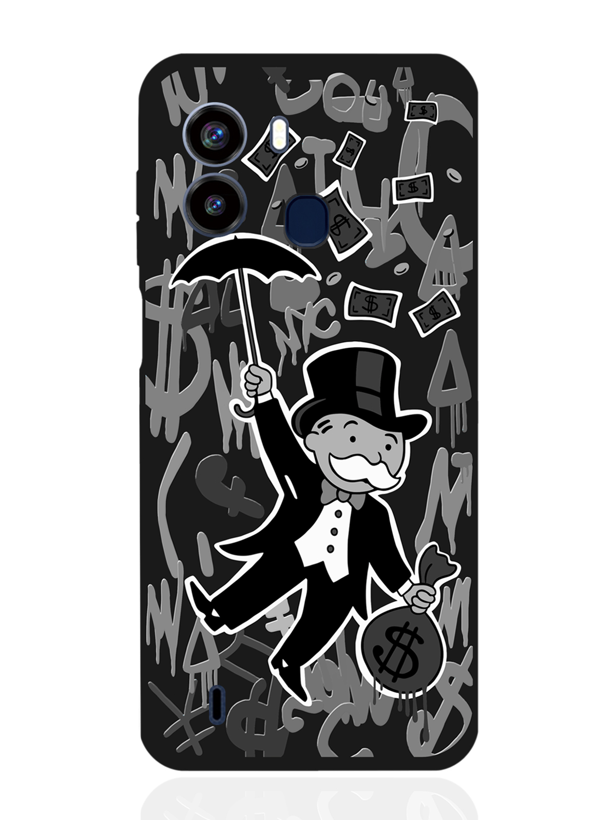 

Чехол для Tecno Pop 6 Monopoly Black Edition Монополия черный, Серый;черный