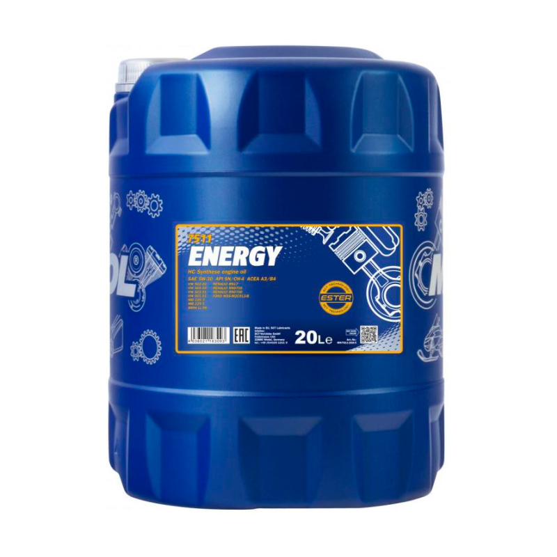 

Моторное масло MANNOL синтетическое ENERGY 5W30 20л
