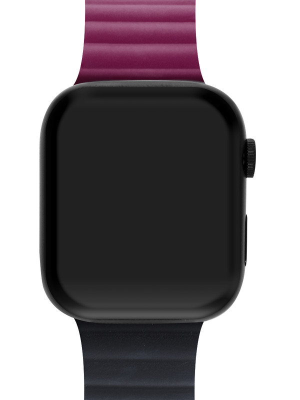 Ремешок Mutural для Apple Watch Series 9 41 mm силиконовый Чёрно-бордовый