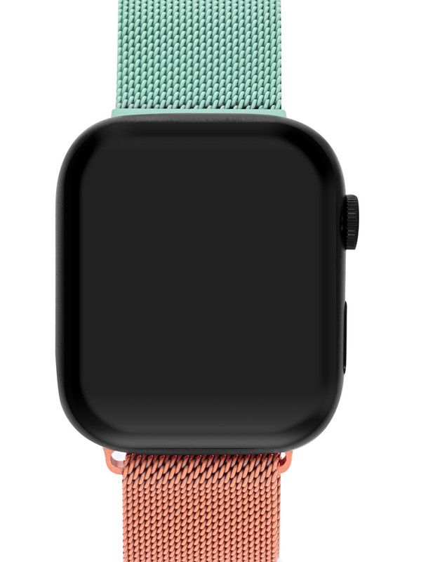 Ремешок Mutural для Apple Watch Series 9 45 mm металлический Оранжево-зелёный