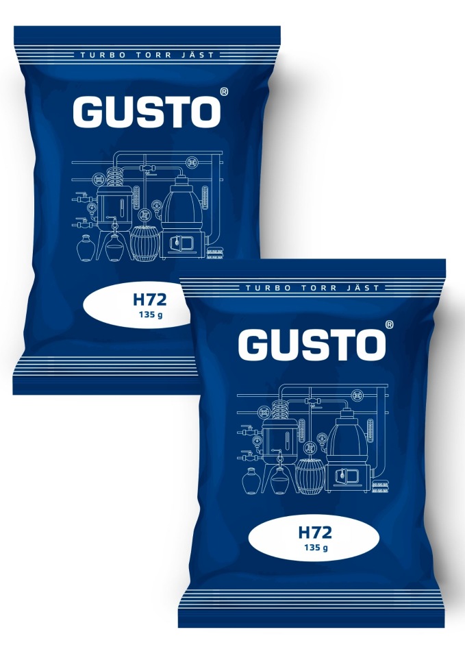 

Спиртовые турбо дрожжи GUSTO H72, 135гр (в комплекте 2 шт)