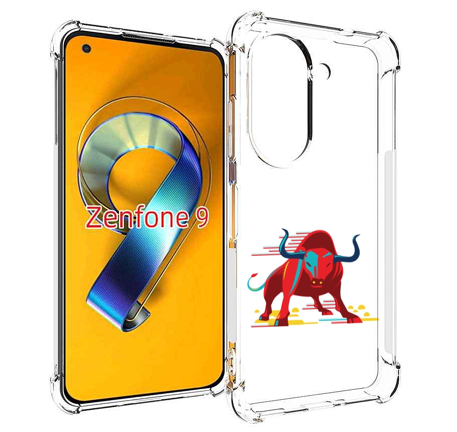 Чехол MyPads Красный-бык для Asus Zenfone 9 (AI2202)