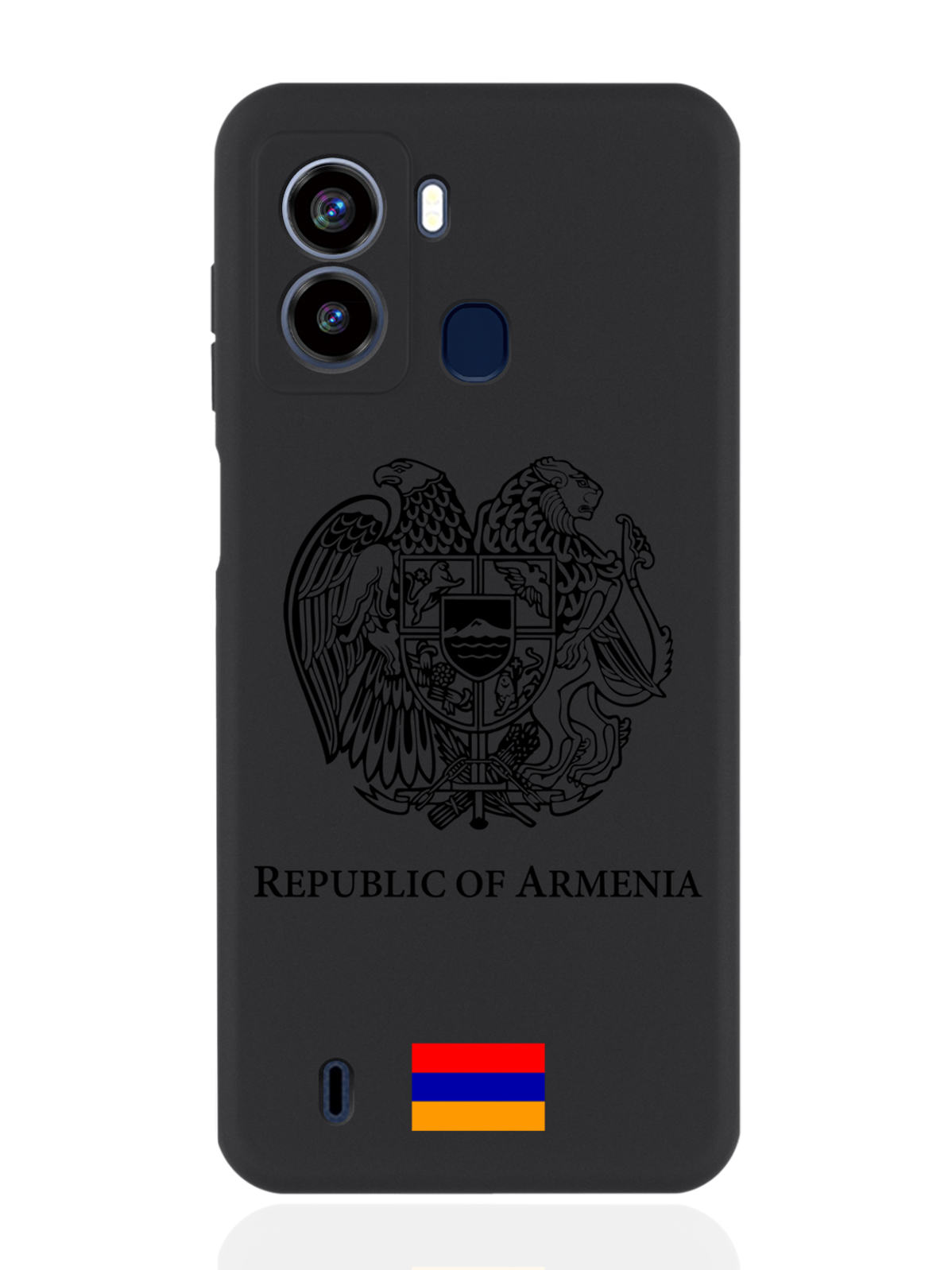 

Чехол для Tecno Pop 6 Черный лаковый Герб Армении черный