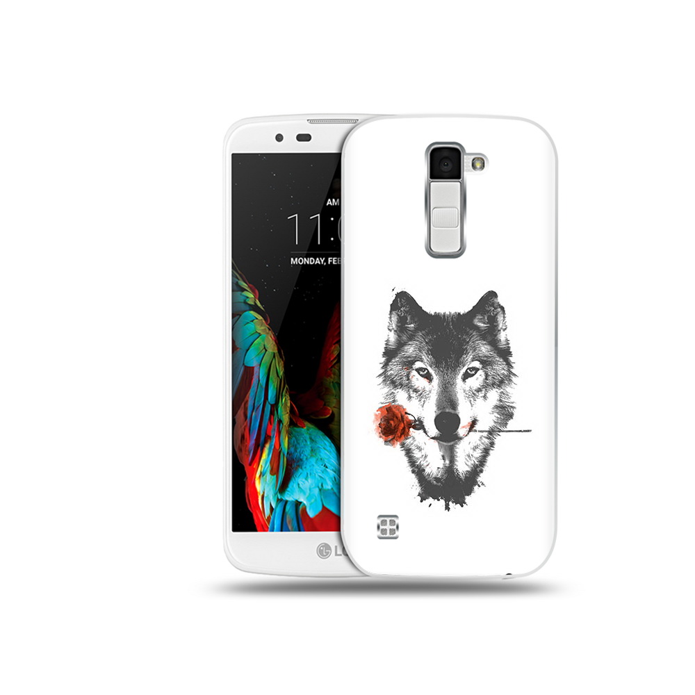 

Чехол MyPads Tocco для LG K10 волк с розой (PT30014.80.270), Прозрачный, Tocco