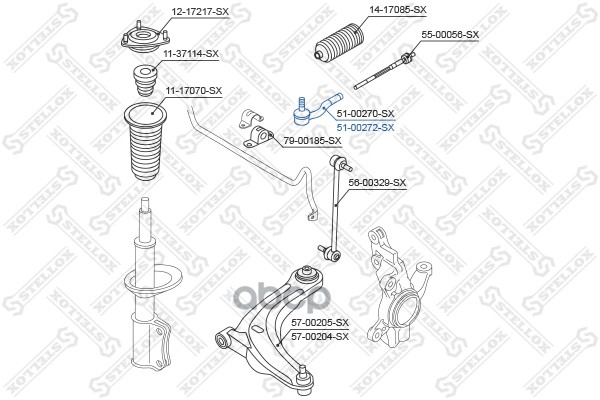 

Наконечник рулевой STELLOX 5100272SX