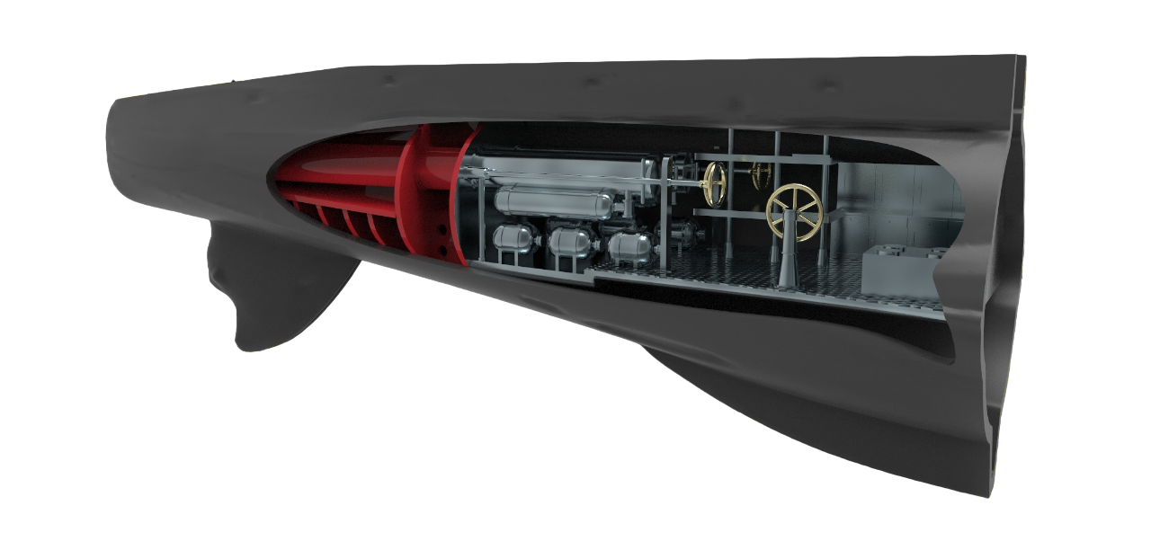 Интерьер кормового торпедного отсека Arma Models Щуки 1/144 AM14433