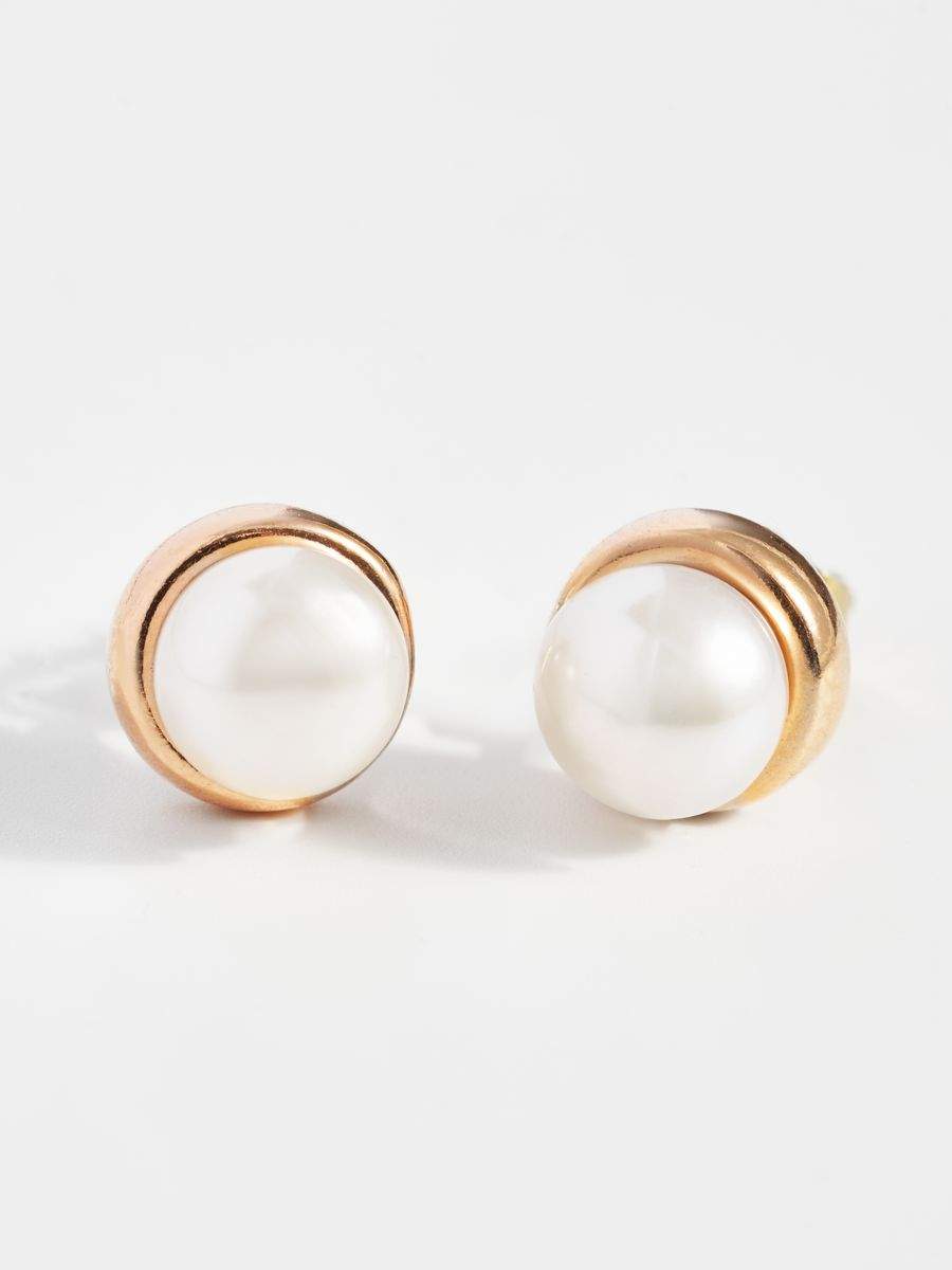 

Серьги пусеты из латуни SHINE & BEAUTY 3435181рК, жемчуг искусственный, 3435181рК
