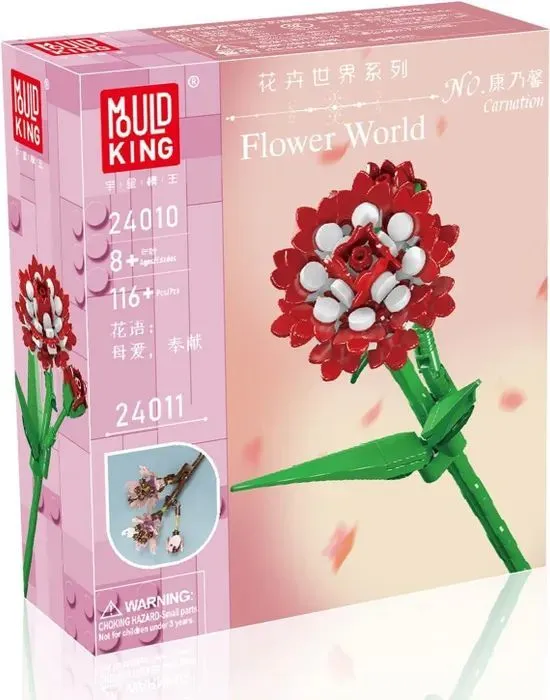 

Конструктор Mould King 24010 Цветы, Гвоздика, 116 деталей, Строительные блоки