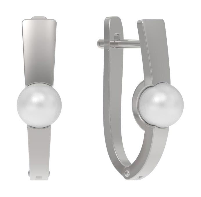 Серьги из серебра с жемчугом искусственным Arina 1041132-01250-2S