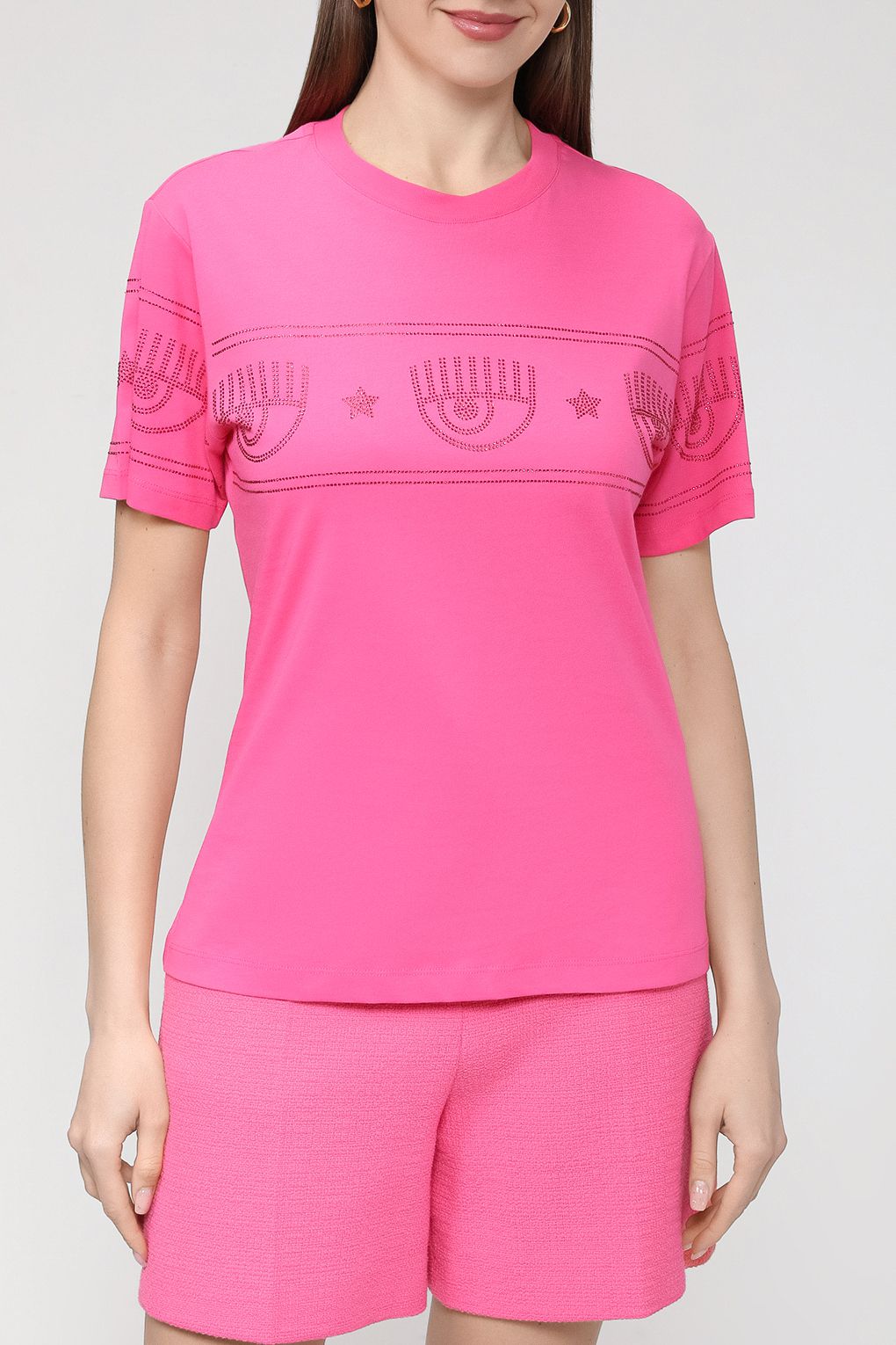 

Футболка женская CHIARA FERRAGNI 74CBHG01 розовая S, Розовый, 74CBHG01