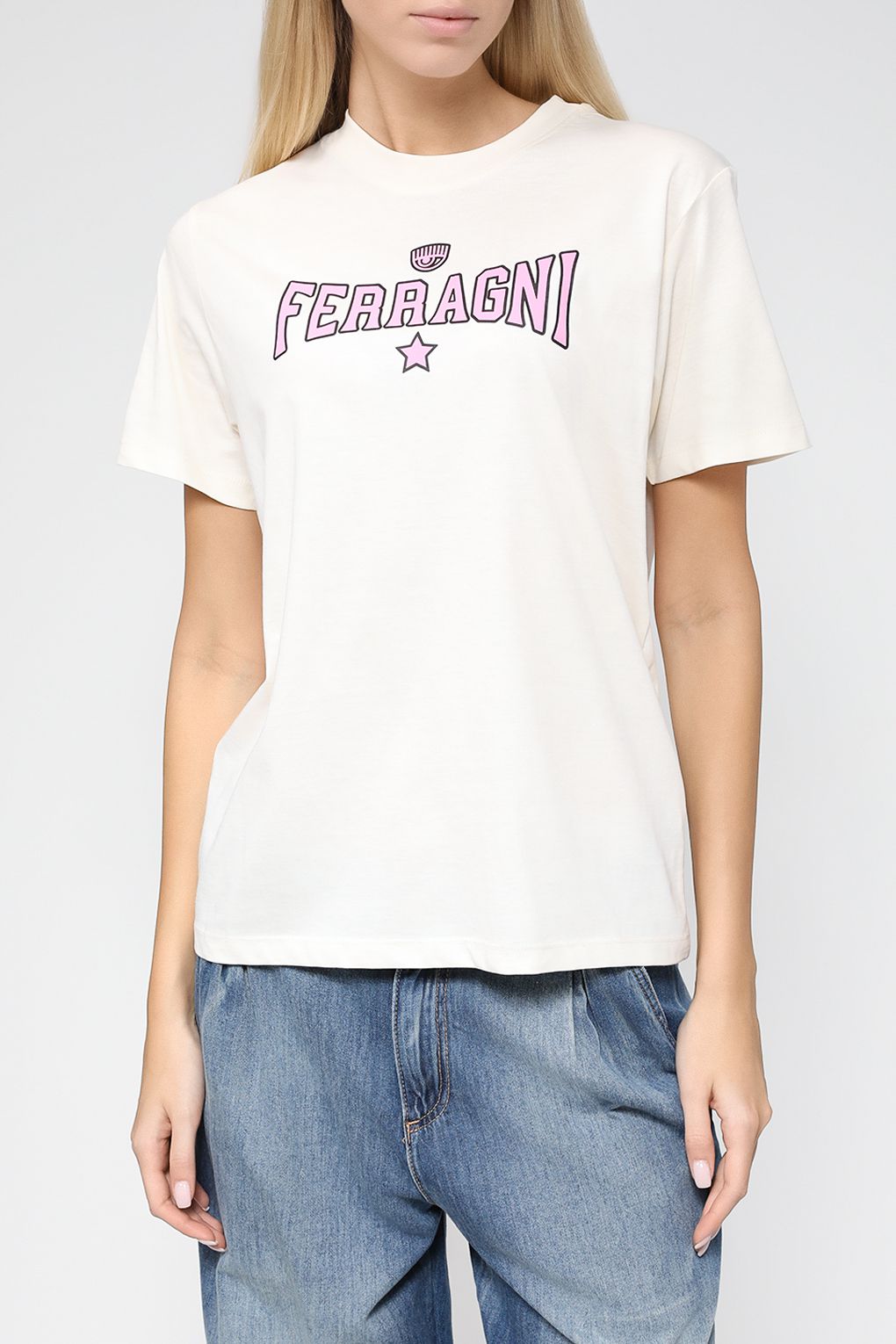 

Футболка женская CHIARA FERRAGNI 74CBHT02 белая S, Белый, 74CBHT02