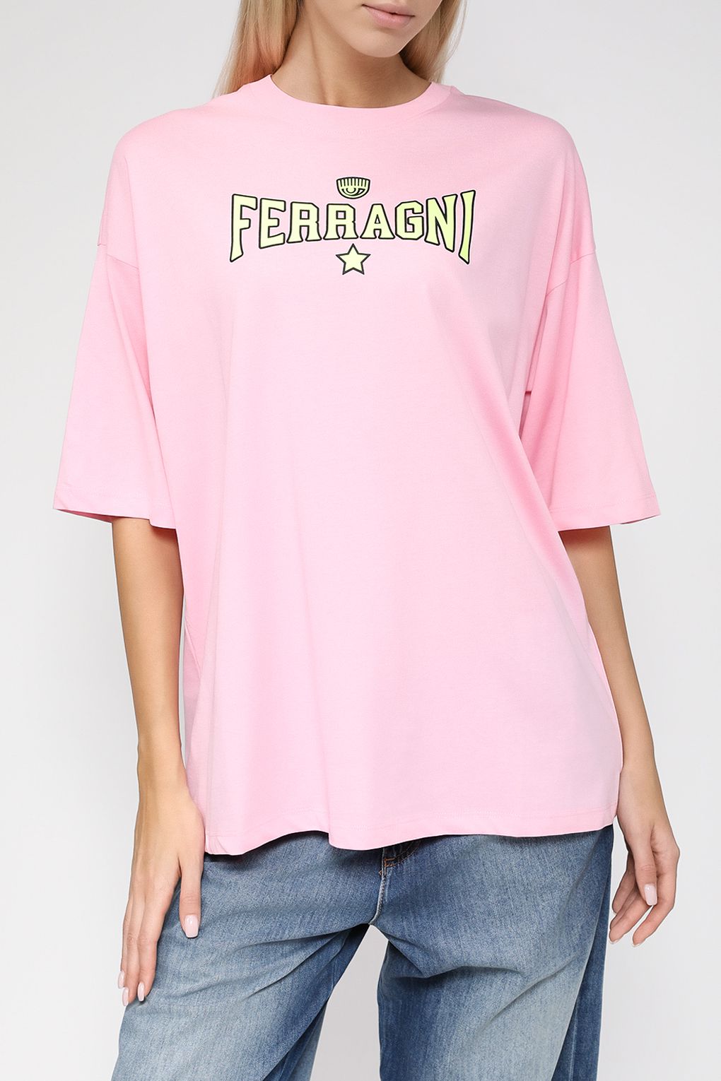 

Футболка женская CHIARA FERRAGNI 74CBHT03 розовая S, Розовый, 74CBHT03