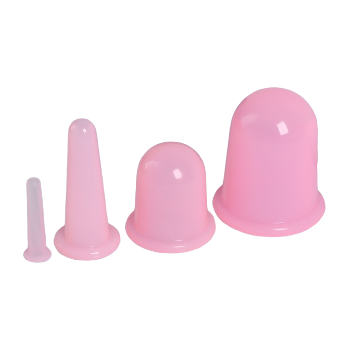 Купить Набор вакуумных банок для массажа Onlitop силиконовые розовые D 7/5, 5/3, 9/1, 6 см 4 шт., розовый