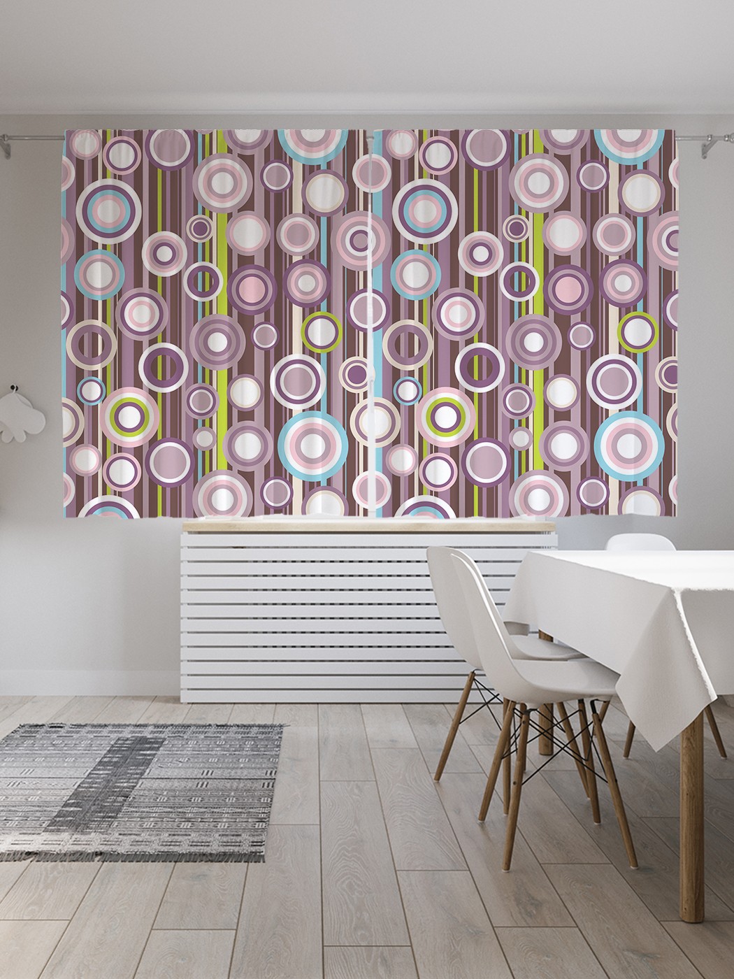 фото Шторы joyarty с фотопечатью "круговой хаос" из сатена, 290х180 см