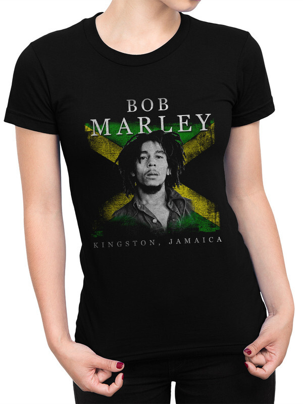 

Футболка женская Dream Shirts Боб Марли - Bob Marley черная XS, Боб Марли - Bob Marley