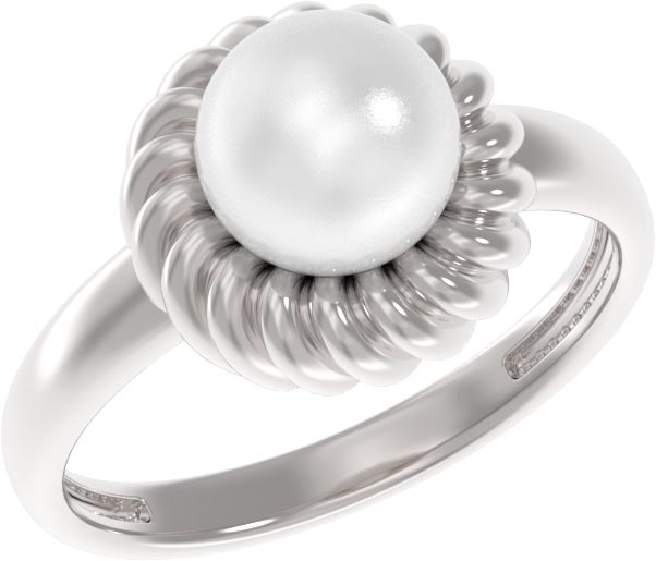 Кольцо из серебра с жемчугом искусственным р. 18 Arina 1039461-01250-2S