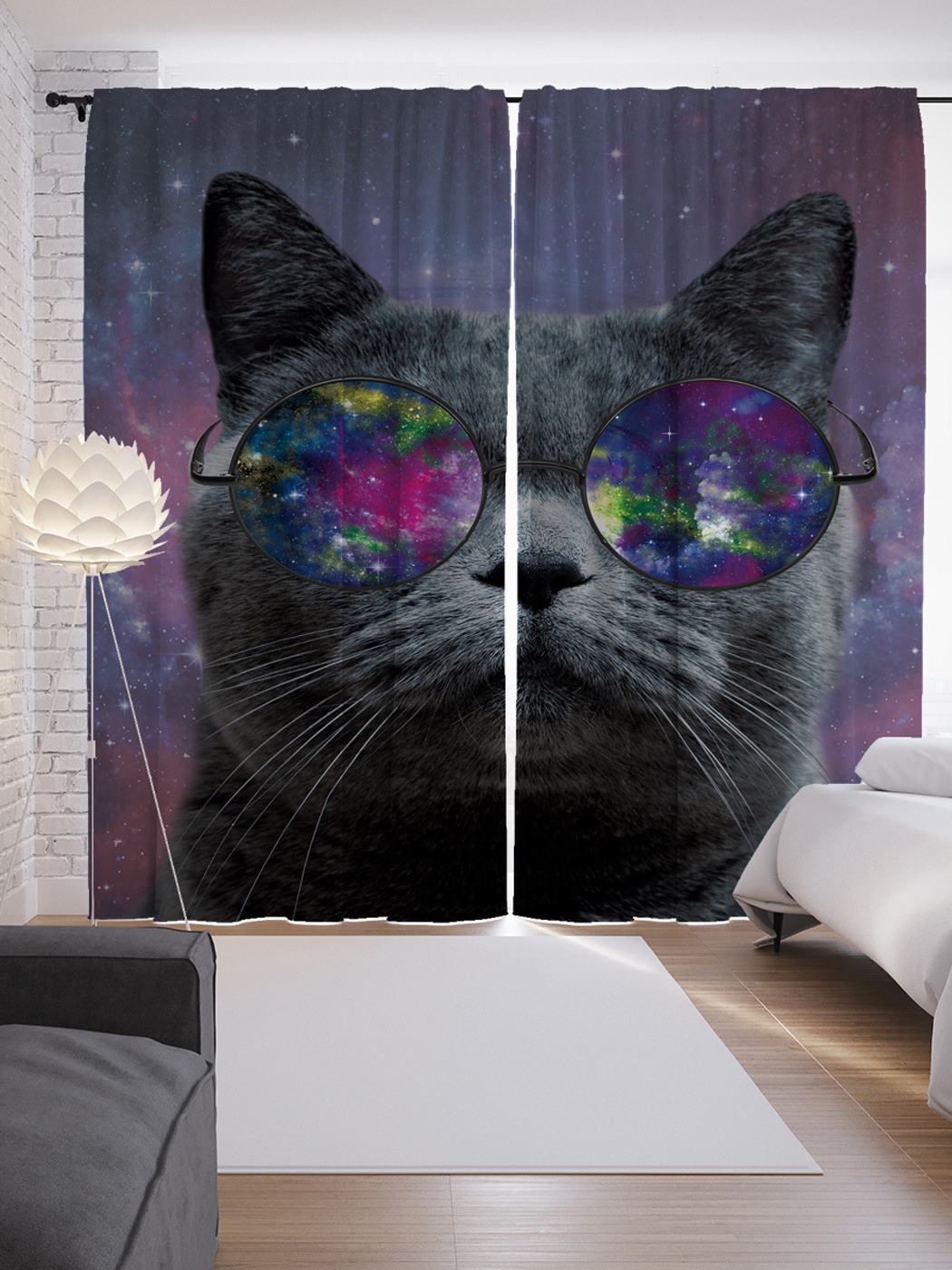 

Шторы JoyArty с фотопечатью "Кот из космоса" из сатена, 290х265 см, Кот из космоса