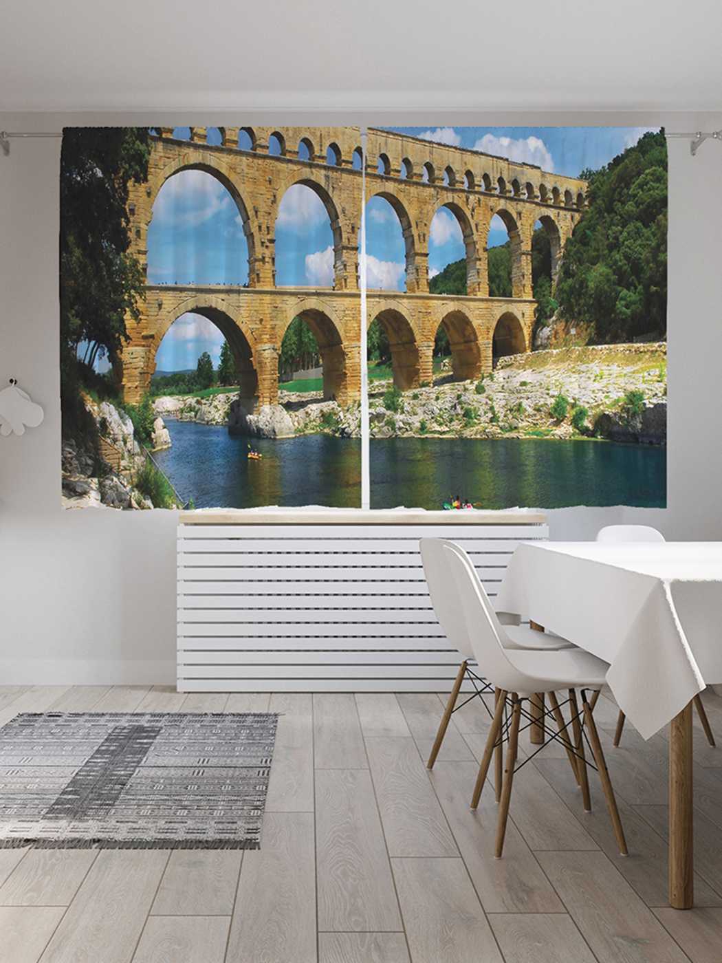 фото Классические шторы joyarty "двойной акведук", серия oxford delux, 2 полотна 145x180 см